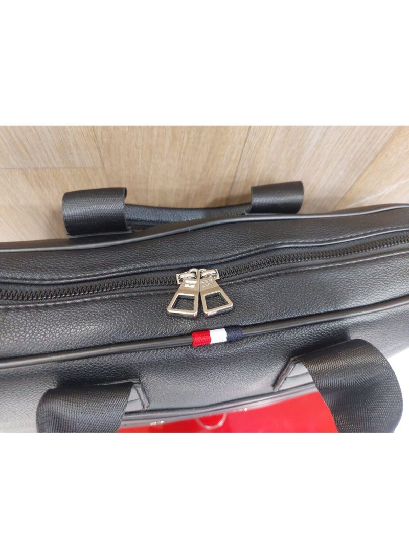 TOMMY TIME Tommy Hilfiger Laptop Bag – Black – Padded Compartment – Branded Strap - Image 4